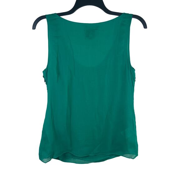 Tory Burch Kelly Green Sequin Striped Silk Tank Top Women's 8 Chic Sophisticated - Picture 2 of 11